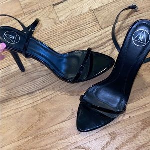 Black strappy heels